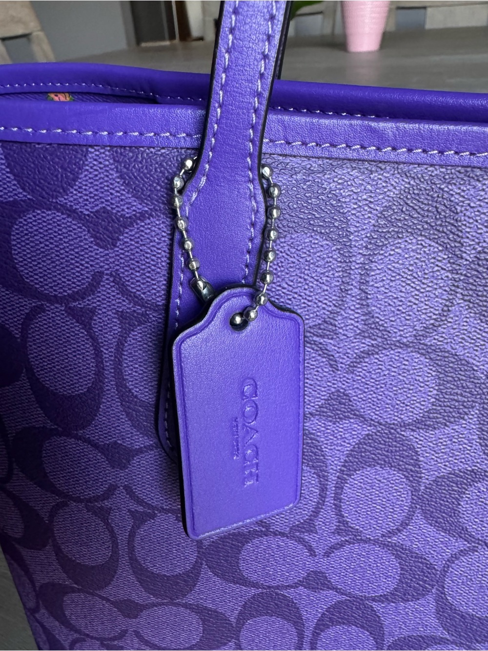 Reversible COACH City Tote PURPLE - RARE & HTF! - Picture 3 of 13